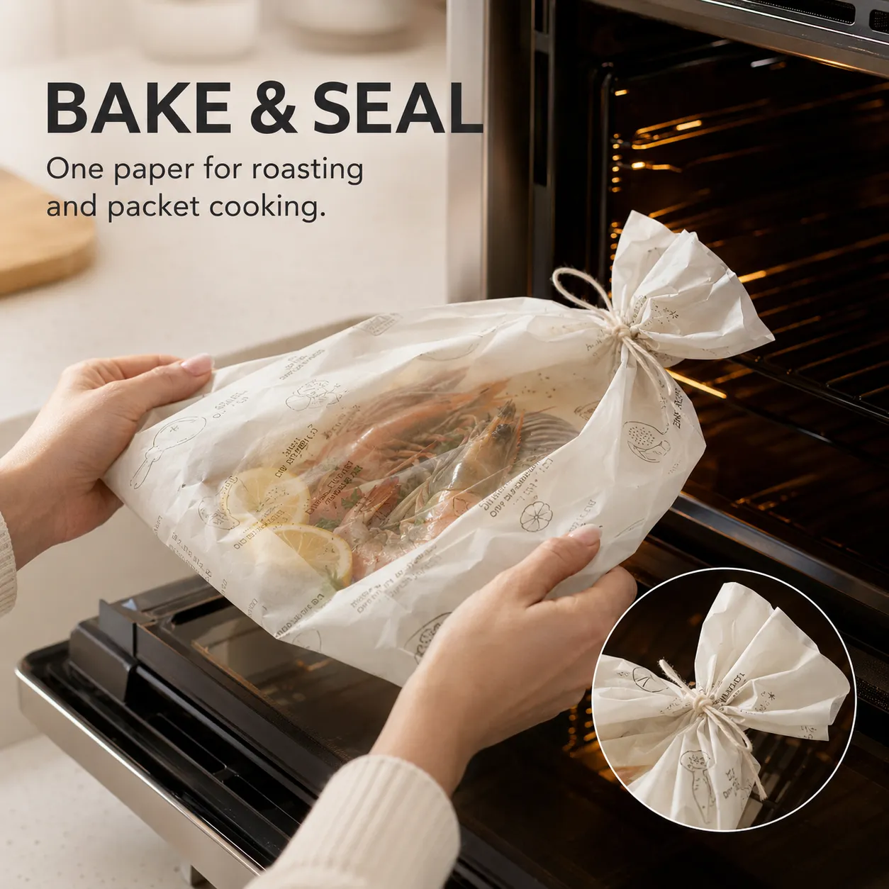 Heat resistant recipe printed parchment paper