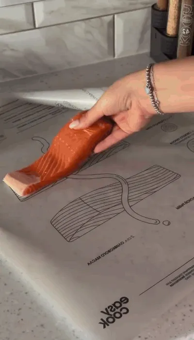 Recipe printed parchment paper cooking demonstration