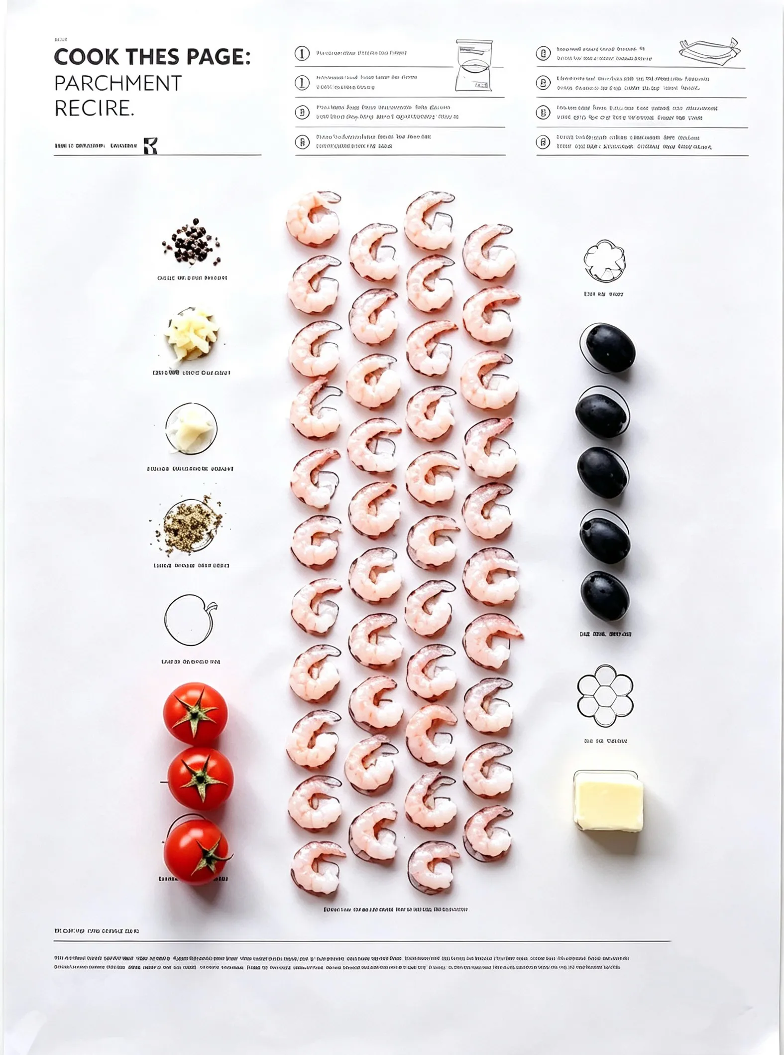 Recipe‑Printed Baking Paper Convenient Home Oven Cooking Sheet - A（25PCS）