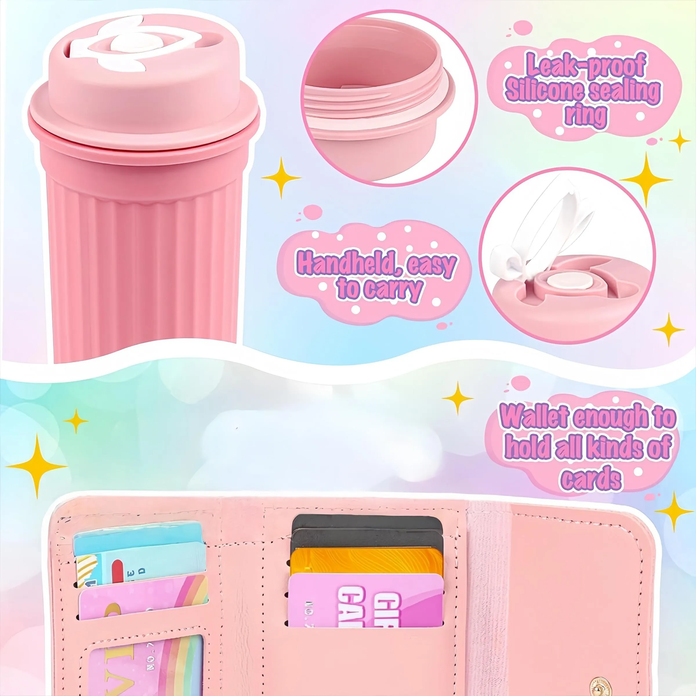 Realistic Girl Handbag Toy Set, Colorful Pretend Play Accessories, Includes Phone Wallet Makeup Toys, Perfect Birthday Gift for Girls(This product is available in multiple options.100mah Button Battery)